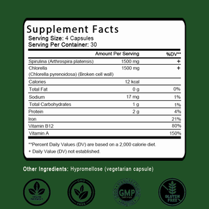 OEM/ODM Hotselling Spirulina Chlorella Capsules 3000mg, Support Immune & Antioxidant, Vegan Vitamins <b>Protein</b> - Product Image 2