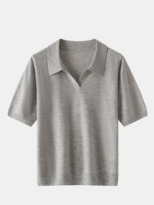 Acogedor Polo de punto de <span class=keywords><strong>lana</strong></span> <span class=keywords><strong>merino</strong></span> perfecto para capas o descansar <span class=keywords><strong>camiseta</strong></span> túnica holgada regalo de punto - Product Image 3