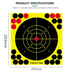 Papel de tiro autoadhesivo al por mayor, objetivo reactivo contra salpicaduras para Pegatinas de campo de tiro