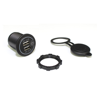 Prise de chargeur de voiture double USB 4.2A 5V avec interrupteur tactile et lumière LED, étanche, prise de courant 12V 24V pour bateau et moto