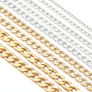 Cadena de Aluminio NK con Hombro Inclinado, 5 Yardas/Rollo | Cadena de Oro y Plata Anodizada para Joyería DIY y Accesorios para Bolsos | Múltiples Tamaños - Product Image 2