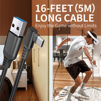 Câble de transfert de données USB-C tressé TPE à angle droit 90 degrés 5 Gbit/s pour recharge rapide de téléphone portable, 3 m, modèle 2026