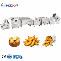 Industriële productielijn voor diepvriesaardappelproducten, inclusief productie van frieten, wedges en chips; fabriekslösingen voor verwerkingsapparatuur.