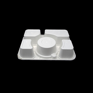 Caixa de Almoço Plástica Descartável com 5 Compartimentos e Fecho para Sushi e Salada, Preparação de Refeições, Comida para Viagem, Escritório e Piquenique - Product Image 3