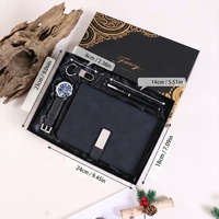 Coffret cadeau pour homme, 6 pièces : montre, ceinture, portefeuille, lunettes de soleil, porte-clés, cravate, coffret cadeau d'entreprise de luxe personnalisé