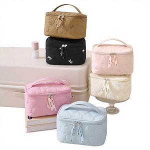 Cosmetic Storage <b>Bag</b> Large Capacity Portable Nylon Durable <b>Travel</b> Makeup Organizer with Brush <b>Compartment</b> for Women - Product Image 2