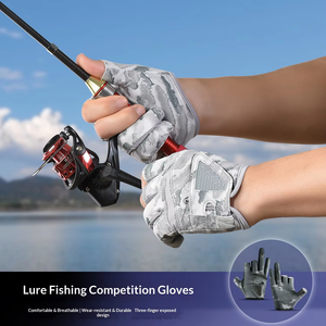 Gants de pêche personnalisés à trois doigts pour hommes et femmes, gants de pêche respirants antidérapants pour la pêche à la ligne, le cyclisme, le kayak, les activités de plein air, utilisation OEM - Product Image 1