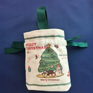 Boîte et sac cadeaux de Noël 2025 – Emballage portable en toile pour bonbons, style frais - Product Image 1