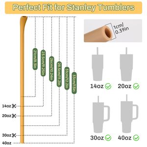 Pajitas de Silicona Antiarrugas para Vasos Stanley de 40oz y 30oz, Pajitas Personalizables de Longitud Ajustable y Sin Arrugas para Vasos de Varios Tamaños - Product Image 2