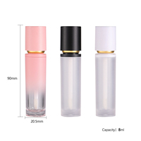 Tubes de gloss à lèvres vides personnalisables avec logo, 8 ml, flacon transparent avec applicateur, conteneur de rouge à lèvres liquide mat pour marques cosmétiques en marque blanche