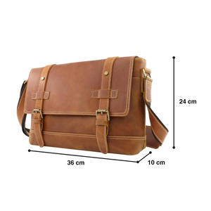 Andong Crazy Horse Leather Shoulder <b>Messenger</b> <b>Bag</b> Retro Fashion Large Capacity for <b>Men</b> Vintage Fashion Casual Crossbody <b>Bags</b> - Product Image 2