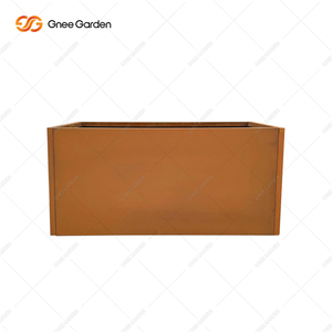 Corten Steel <b>Square</b> Planter Rust Color Outdoor Modern Minimalist Flower <b>Pot</b> for Garden Green Plants - Product Image 6