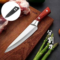 Couteau de boucher professionnel fait à la main en acier inoxydable désossage sculpture coupe Chef abattage avec manche en plastique à motif de bois
