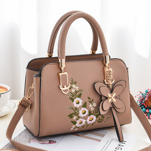 Bolsos cruzados de moda con bordado de flores y patchwork, bolsos de mano de piel sintética de lujo para mujer. - Product Image 4