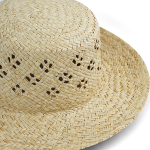 ST13卸売カスタムラフィアストローハット、男女兼用、ファッショナブルな日よけ、アウトドアカジュアル旅行スタイルに - Product Image 2