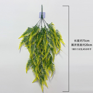 Zhongfa Technology Artificial Asparagus Fern <b>Wall</b> Hanging Plastic Rattan Greenery <b>Decorative</b> Bouquet Strip For Indoor Outdoor - Product Image 2