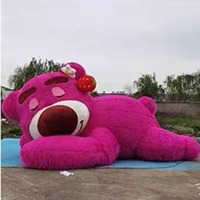 Ornement gonflable géant personnalisé pour intérieur et extérieur, modèle de dessin animé avec logo, monstre en peluche célèbre sur internet, ours fraise