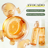 Huile à lèvres hydratante Sadoer 8ml en roll-on, saveur pêche, enrichie en vitamine E et tocophérols, personnalisable avec logo OEM, vente en gros sous marque privée
