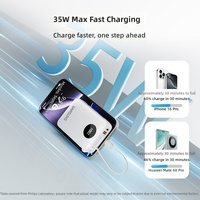 Batterie externe 20000mAh, charge rapide 35W PD, câbles doubles intégrés, chargeur portable fin DLP2233 pour iPad iPhone