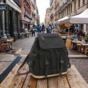 Zaino da donna in tela Vintage all'ingrosso alla moda per scuola impermeabile e zaino da viaggio all'aperto con servizio personalizzato - Product Image 1