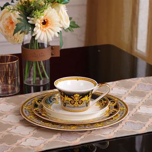 Service de table en céramique et porcelaine, assiettes et tasses, vaisselle de style occidental, vaisselle à steak, en porcelaine fine, coffret cadeau, design minimaliste - Product Image 3