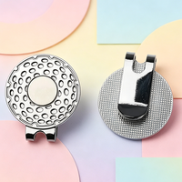 Blanker Metall-Golfhut-Clip mit starkem Magnet, hohler runder Golfballmarker-Halter, individueller Logo-Kappenclip