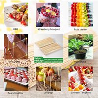 Bâtons de bambou naturels pointus pour support de plantes, supports de tomates de jardin, brochettes de barbecue jetables