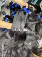 DiLuxe Hair – Lots de Cheveux Humains Vierges Birmans Non-Remy, Plus Épais, Cuticules Alignées, Double Trame Faite à la Machine, Sans Produits Chimiques, Naturels