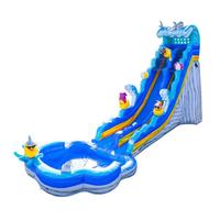 Toboggan aquatique gonflable de qualité commerciale sur le thème du canard avec piscine pour fêtes de jardin, locations d'événements et parcs