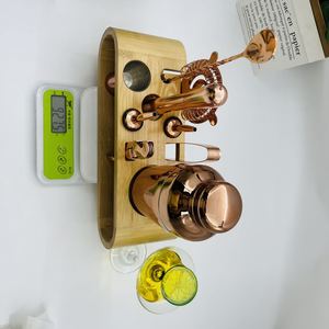 Ensemble de shaker à cocktails Camol Factory avec support, 10 pièces, kit de mixologie pour barman, acier inoxydable, rose, outils de bar - Product Image 5