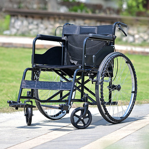 Fauteuil roulant manuel avec roues de 24 pouces, pliable, pour personnes âgées et handicapées - Product Image 1