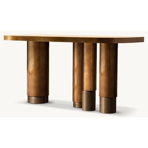 <span class=keywords><strong>Bureau</strong></span> <span class=keywords><strong>américain</strong></span> en laiton avec plateau en marbre, idéal pour les salles d'étude et les bureaux - Product Image 6