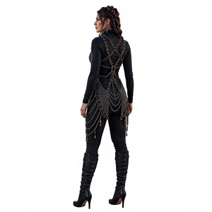 Gilet d'armure en maille avec pendentif en acier nickelé noir, costume de guerrier tendance, artisanat métallique - Product Image 5
