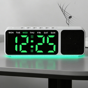 OEM/ODM Smart LED <strong>Digital</strong> Alarm <strong>Clock</strong> with Bluetooth Speaker and Ambient Light for Bedroom <strong>Desk</strong> Home - Product Image 1