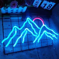 Lampu LED Neon Lanskap Biru/Pink Berwarna Neon, Tahan Air IP65, Lampu Gantung, Latar Belakang Siaran Langsung Influencer, Dekorasi Natal Pernikahan, Toko