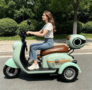New Retro Style Elderly Women Youth Leisure Child-Pickup Use Open 3 Wheel <strong>2</strong> <strong>Passengers</strong> 300kg Max Load 30 Km/h Electric Tricycle - Product Image 1