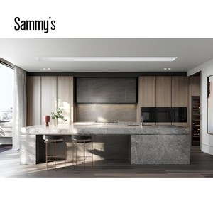Sammy của hoàn toàn lắp ráp bạch kim Shaker Tủ lưu trữ nhà bếp với đá cẩm thạch Countertop bồn rửa bếp Vòi phụ kiện - Product Image 6