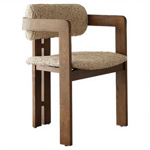 Sedia da Pranzo <span class=keywords><strong>in</strong></span> <span class=keywords><strong>Legno</strong></span> di Frassino Bianco Stile Vintage <span class=keywords><strong>con</strong></span> Rivestimento <span class=keywords><strong>in</strong></span> Tessuto e Schienale di Alta Qualità, Arredamento per la Casa - Product Image 4