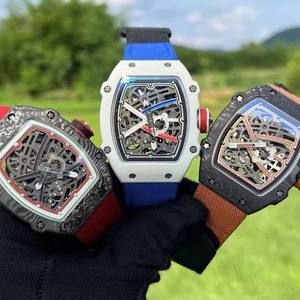Montre mécanique automatique pour homme, personnalisée avec logo, en fibre de carbone, ultra-fine 7,8 mm, qualité supérieure, 35 g, étanche, modèle 67-02 - Product Image 1