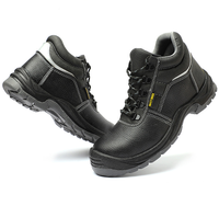 Chaussures de sécurité mi-montantes robustes pour hommes en cuir véritable, bottes de travail avec embout en acier, anti-perforation et antidérapantes pour la construction et l'exploitation minière