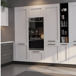 Armoire <span class=keywords><strong>de</strong></span> <span class=keywords><strong>cuisine</strong></span> en contreplaqué blanc style Shaker pour projet <span class=keywords><strong>de</strong></span> mobilier intérieur <span class=keywords><strong>de</strong></span> villa, design <span class=keywords><strong>de</strong></span> luxe avec quincaillerie haut <span class=keywords><strong>de</strong></span> gamme - Product Image 1