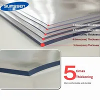 Tapis de table en verre souple transparent, verre anti-brûlure, panneau en cristal de film souple en PVC, rouleau entier, peut être coupé