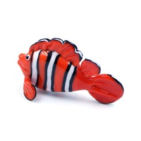 Figurine de poisson-clown en verre de Murano fait main, petite figurine d'animal marin décorative