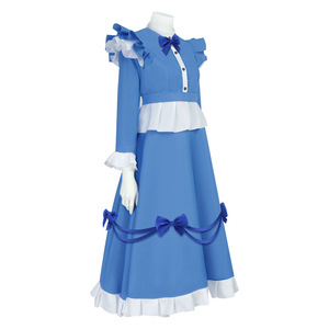 Disfraz de Cosplay de colegiala, vestido azul, talla M, con lazo, tocado, joyería, faja, conjunto de falda para mujer - Product Image 2