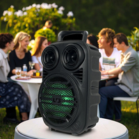 Enceinte portable pour événements extérieurs et divertissement à domicile avec fonction karaoké, microphone intégré, prise en charge de l'application 5.0 et LED RGB 8W