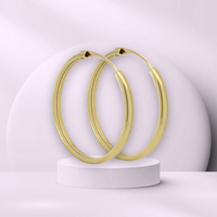 Pendientes de Aro de Oro Amarillo Sólido de 14K, Modernos, de la Marca JJ BRAVO, para Mujer, para Vestir Formal, para Bodas, Libres de Níquel