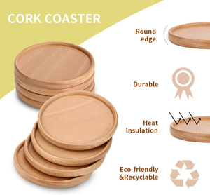 Posavasos de Madera Maciza de Nogal y Haya para Bebidas, Venta al por Mayor de Fábrica OEM, para Tazas de Café - Product Image 2