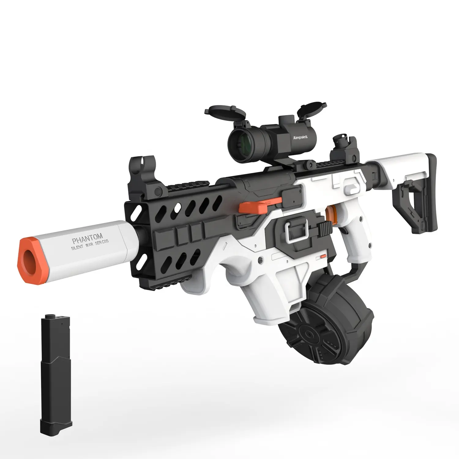 Blaster de bola de gel elétrico 77 cm, pistola automática recarregável de 100 pés, pistola de bala de água