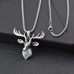 Collana <span class=keywords><strong>con</strong></span> Ciondolo Antilope Hip-hop di Tendenza per Uomo, Collane Personalizzate <span class=keywords><strong>con</strong></span> Animali, Catena per Maglione, Gioielli <span class=keywords><strong>Maschili</strong></span> - Product Image 4