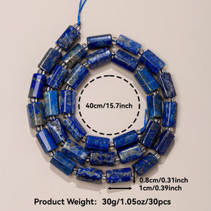 Assortiment de perles en pierre naturelle 8X10mm brin 15 \ "véritable cylindre perles en vrac pierres précieuses tube perles <span class=keywords><strong>baril</strong></span> pour la fabrication de bijoux - Product Image 6